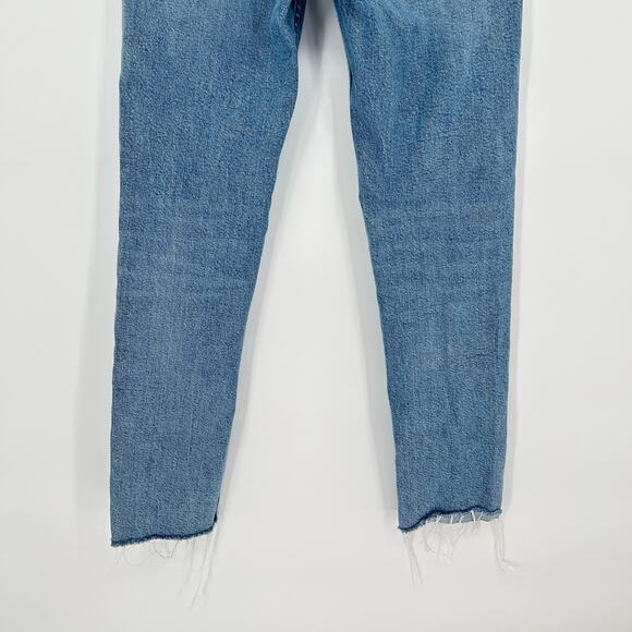 ZARA Women’s Skinny Jeans Size 2 Light Wash Raw Hem Mid Rise Stretch Denim - Picture 6 of 7